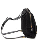 Backpack Baguette Logo Backpack Black Suede Leather