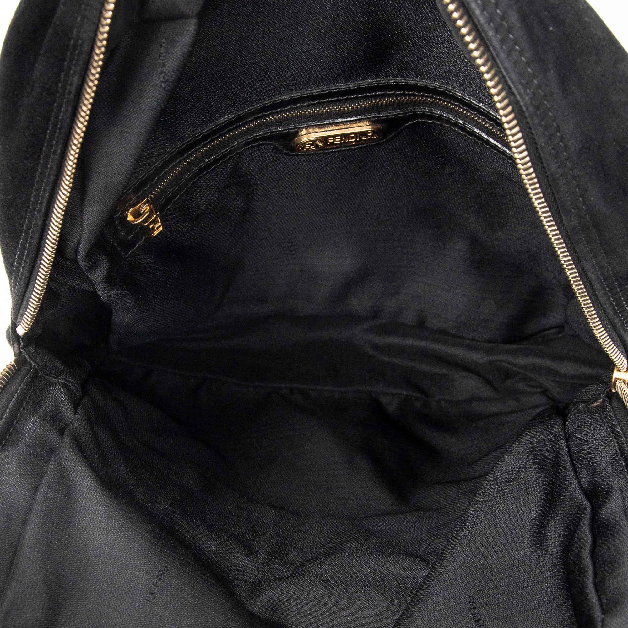 Backpack Baguette Logo Backpack Black Suede Leather