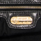 Backpack Baguette Logo Backpack Black Suede Leather