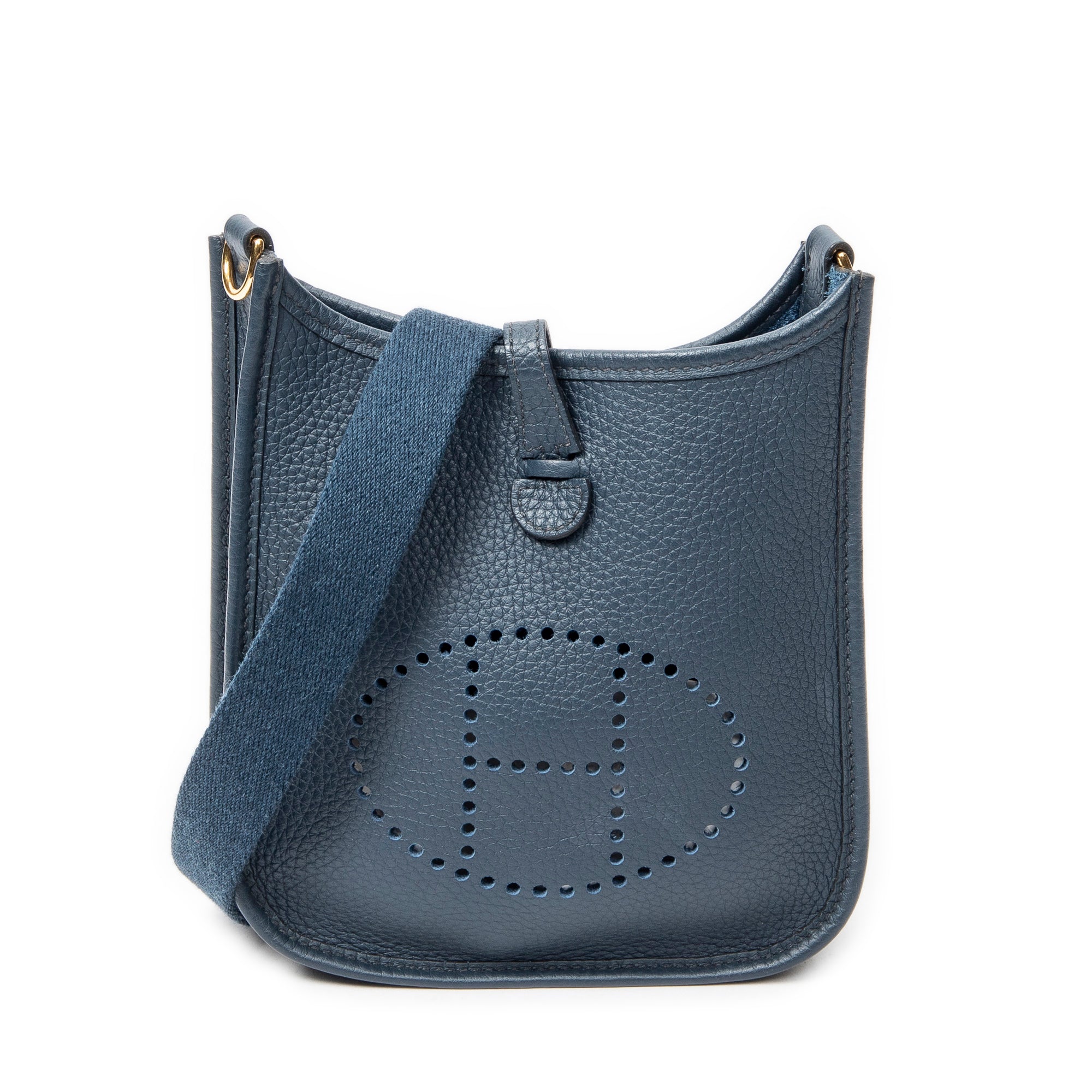 Shoulder Bag Evelyne TPM Blue Clemence Leather