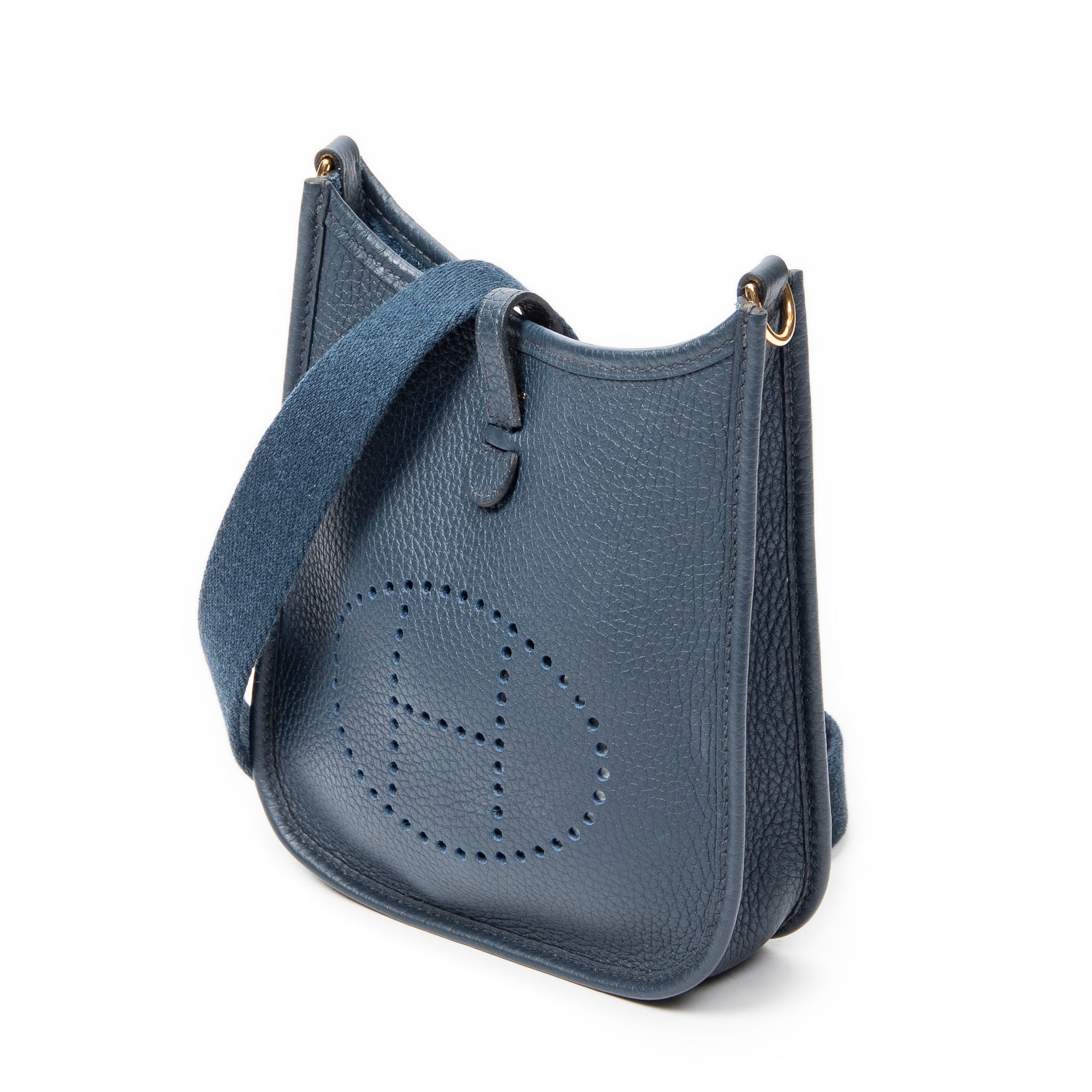 Shoulder Bag Evelyne TPM Blue Clemence Leather