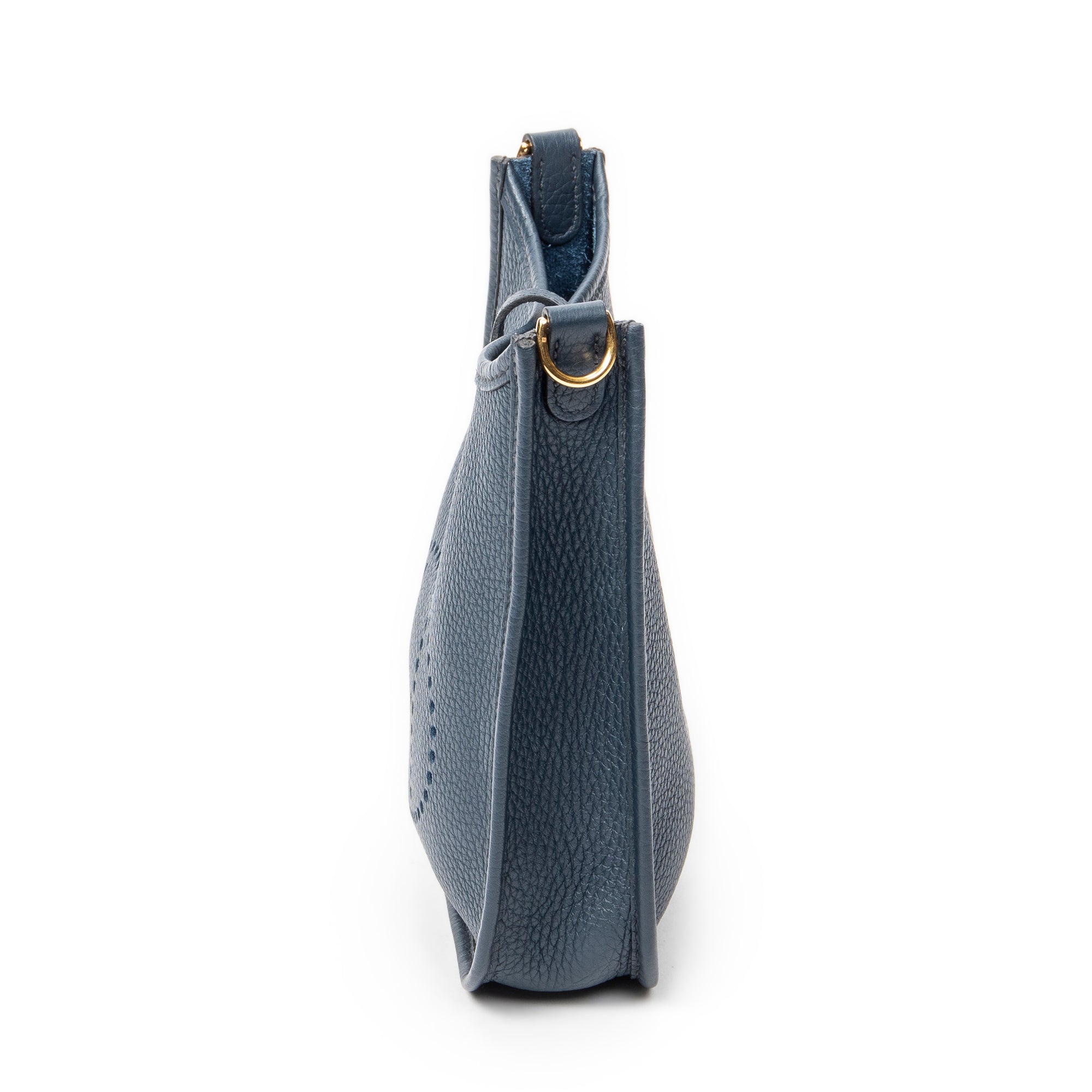 Shoulder Bag Evelyne TPM Blue Clemence Leather