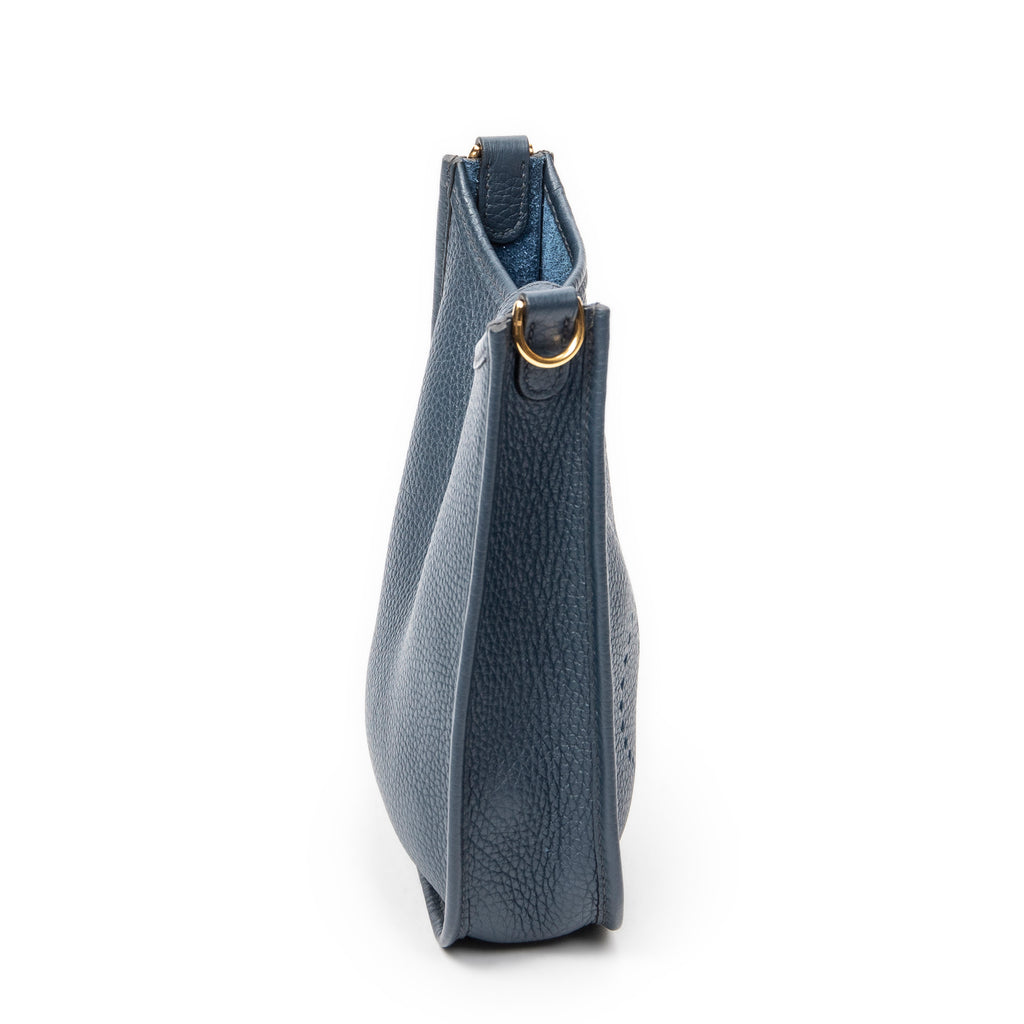 Shoulder Bag Evelyne TPM Blue Clemence Leather