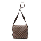 Bolso de hombro Naviglio Damier Ebene marrón