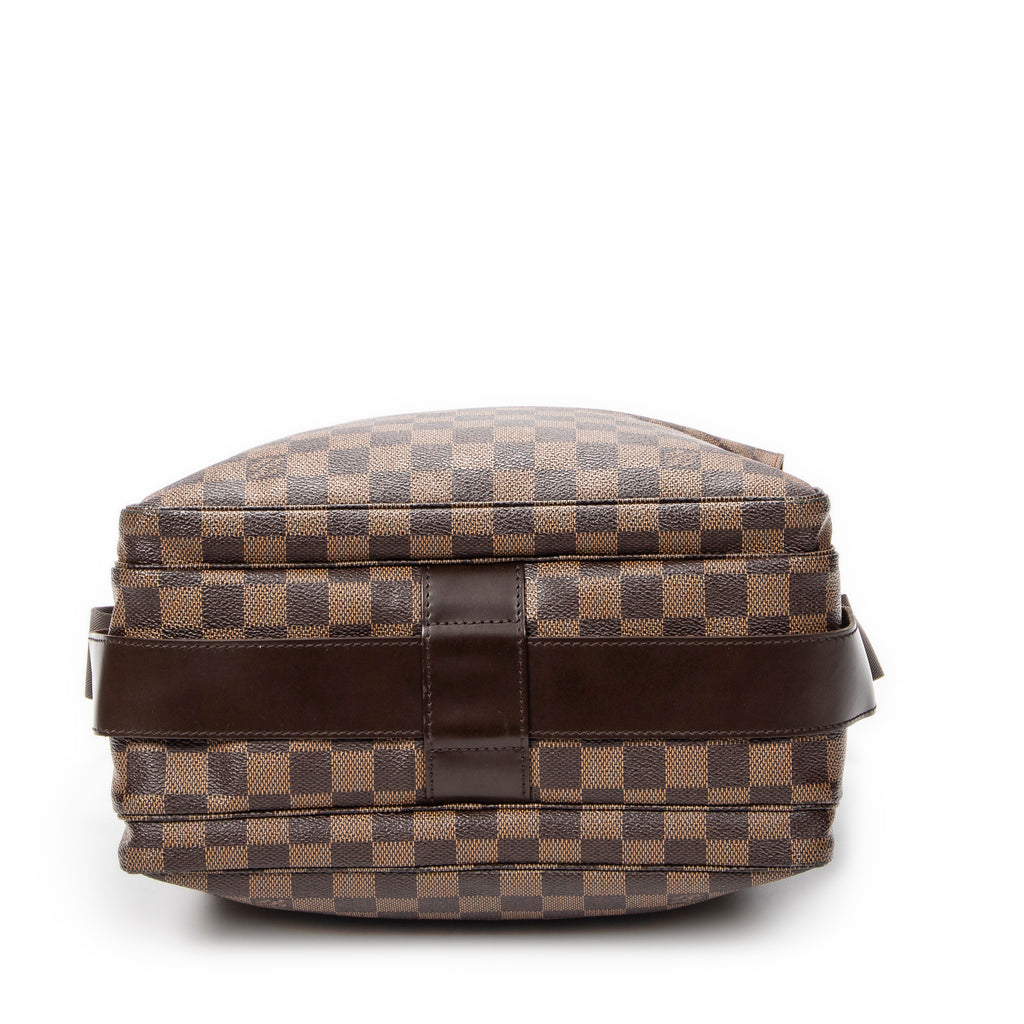Bolso de hombro Naviglio Damier Ebene marrón