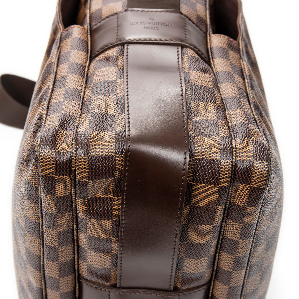 Bolso de hombro Naviglio Damier Ebene marrón
