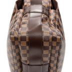 Bolso de hombro Naviglio Damier Ebene marrón