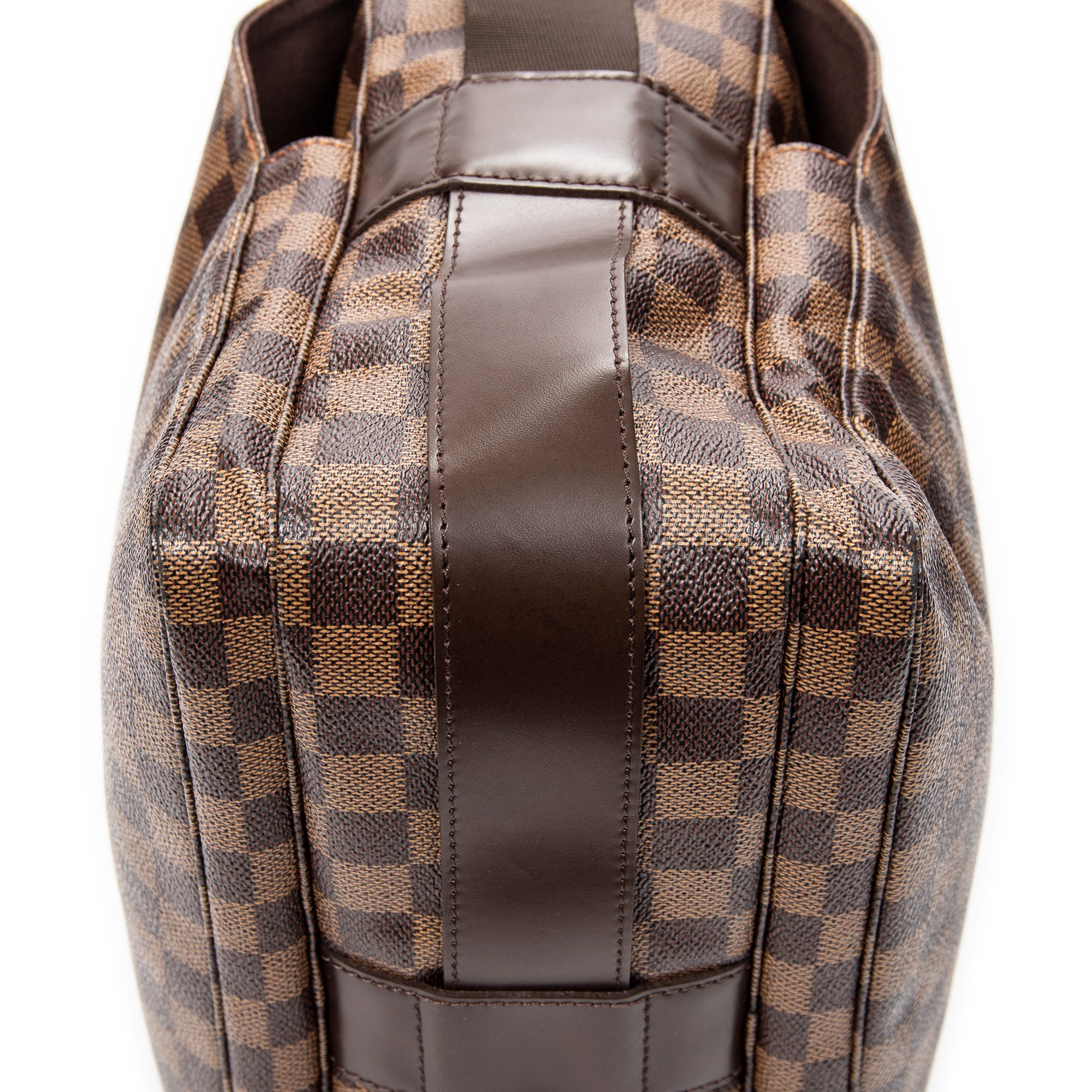 Bolso de hombro Naviglio Damier Ebene marrón
