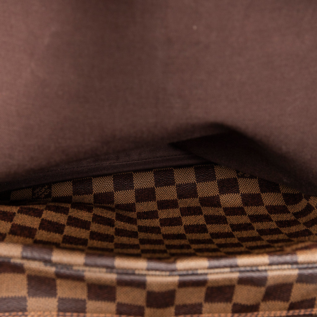Bolso de hombro Naviglio Damier Ebene marrón