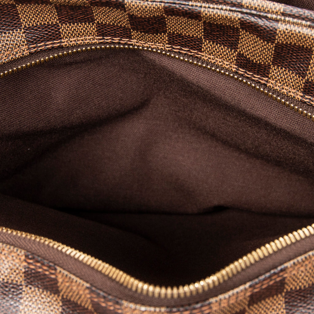 Bolso de hombro Naviglio Damier Ebene marrón