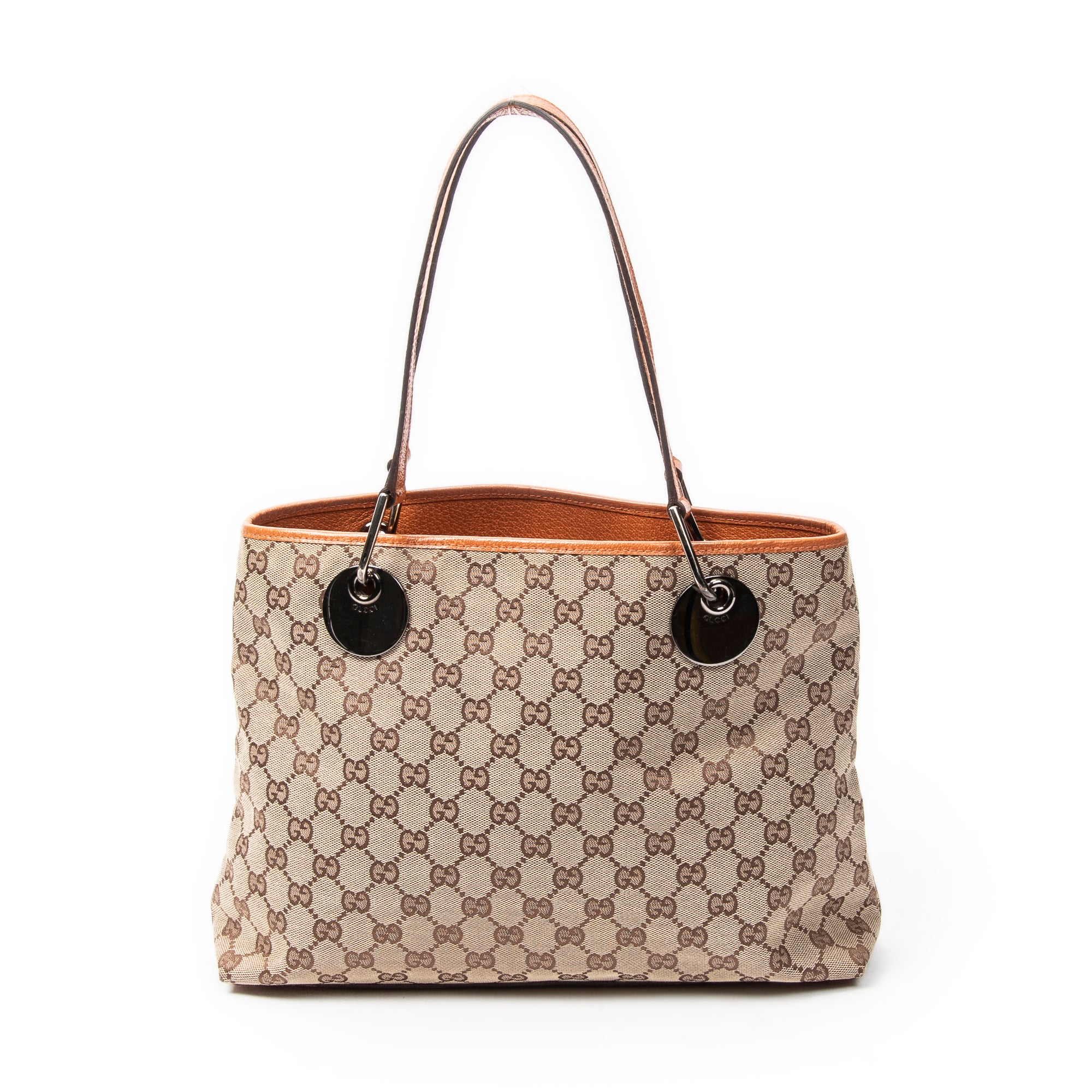 Shoulder Bag Small Eclipse Tote Beige Monogrammed Canvas