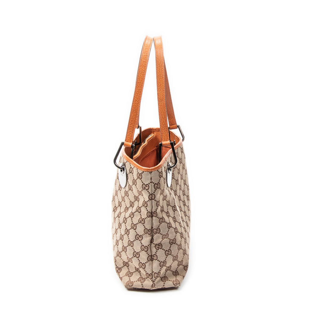 Shoulder Bag Small Eclipse Tote Beige Monogrammed Canvas