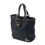 Handbag Small Abbey D-Ring Tote Black Monogrammed Canvas