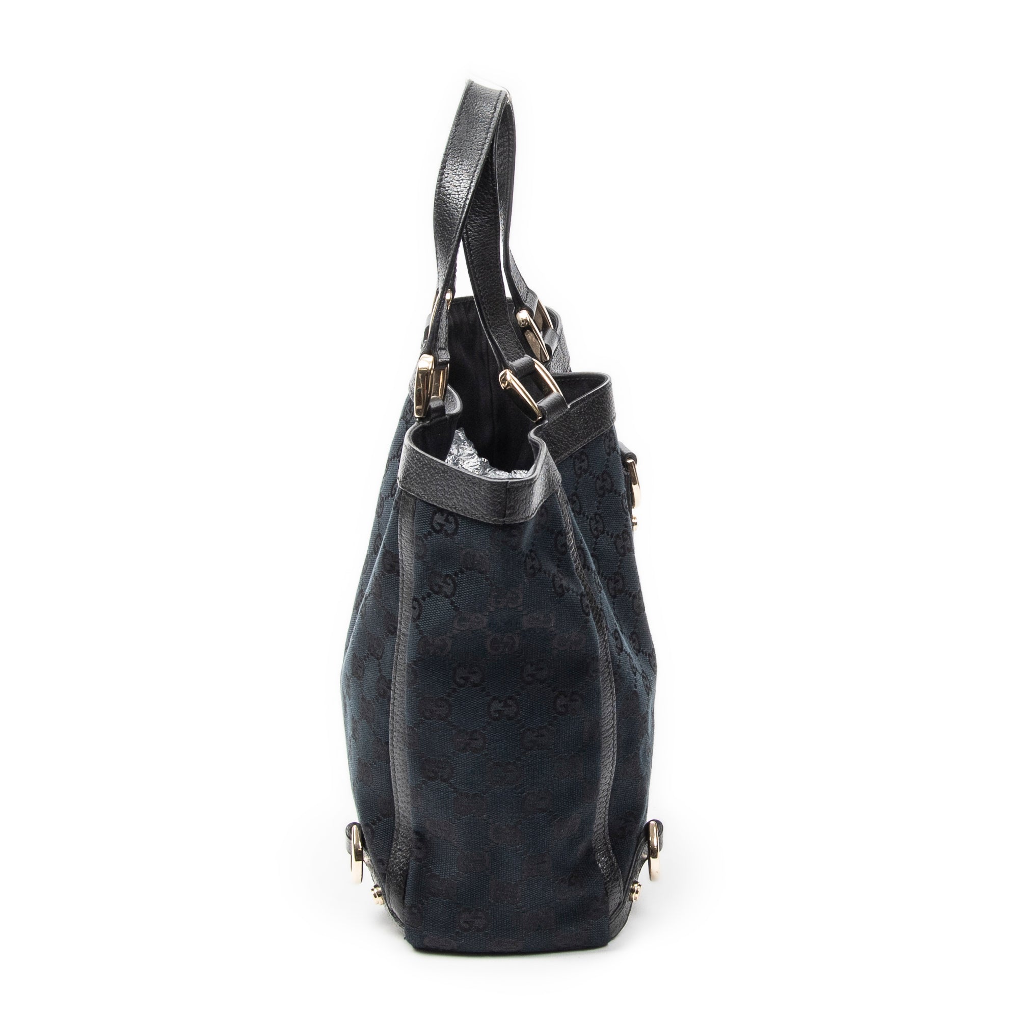 Handbag Small Abbey D-Ring Tote Black Monogrammed Canvas