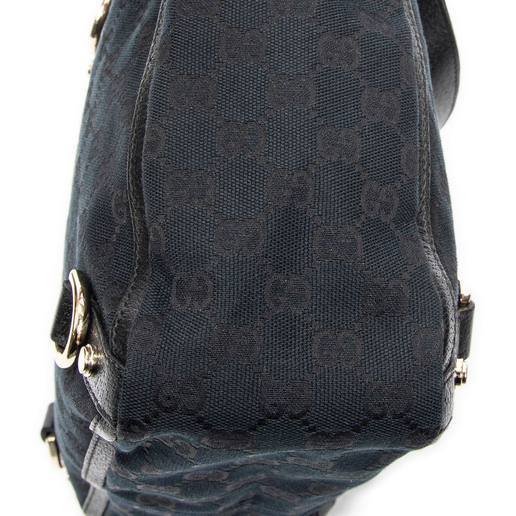 Handbag Small Abbey D-Ring Tote Black Monogrammed Canvas