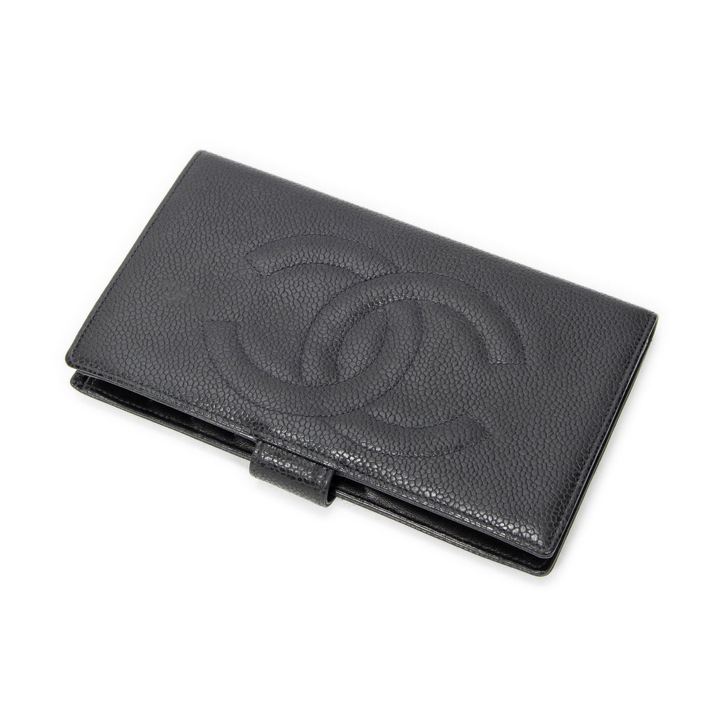 Wallet Timeless Long Bifold Wallet Black Caviar Leather