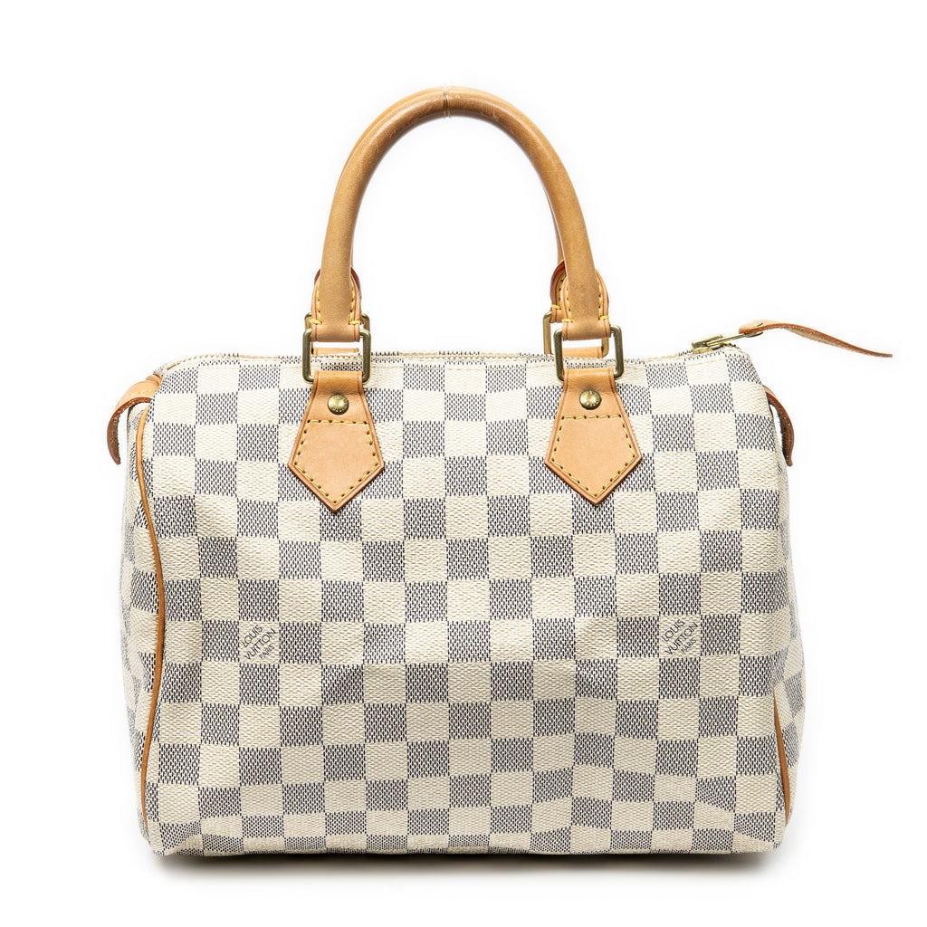 Bolso Speedy 25 de lona Damier Azur color marfil