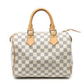 Bolso Speedy 25 de lona Damier Azur color marfil