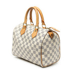 Bolso Speedy 25 de lona Damier Azur color marfil