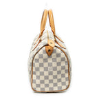Bolso Speedy 25 de lona Damier Azur color marfil