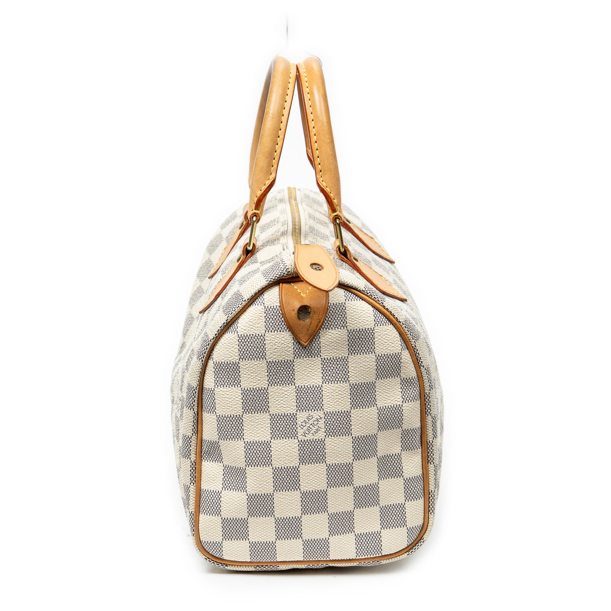 Bolso Speedy 25 de lona Damier Azur color marfil
