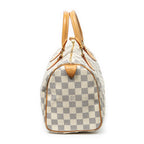 Bolso Speedy 25 de lona Damier Azur color marfil