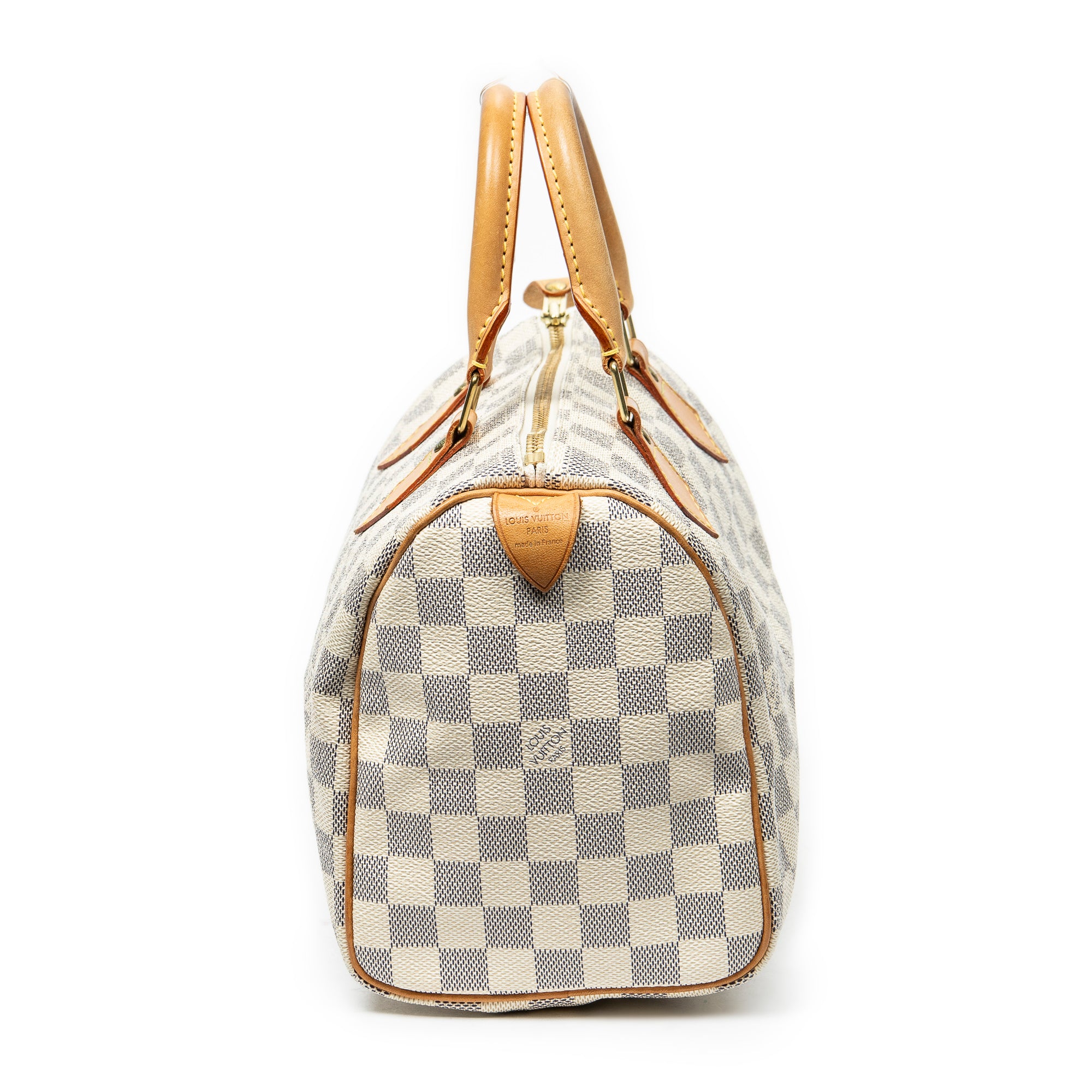 Bolso Speedy 25 de lona Damier Azur color marfil