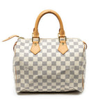Bolso Speedy 25 de lona Damier Azur color marfil
