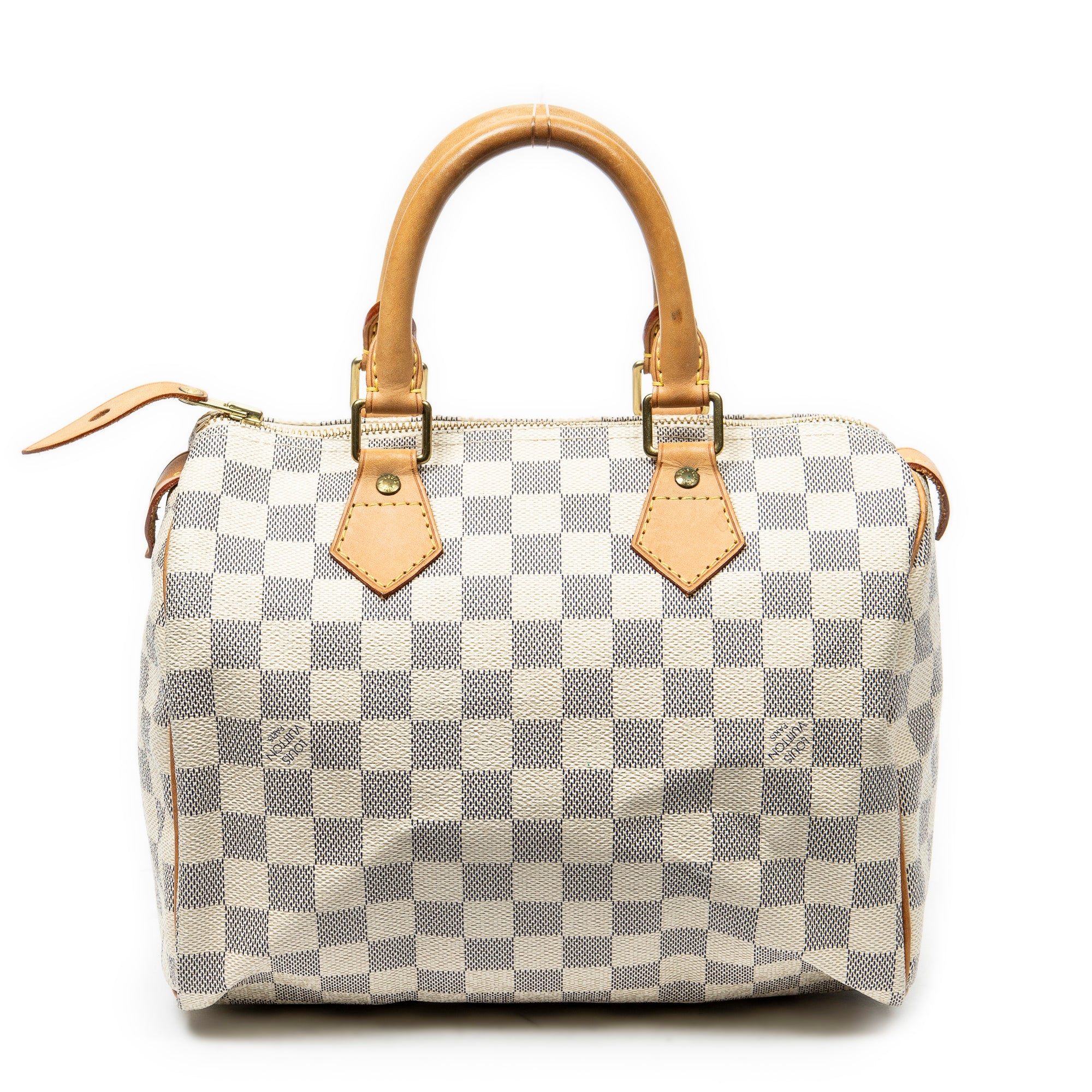 Bolso Speedy 25 de lona Damier Azur color marfil