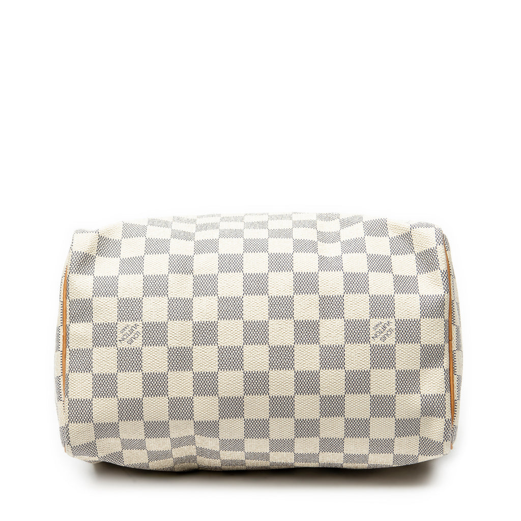 Bolso Speedy 25 de lona Damier Azur color marfil