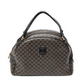 Handbag Vintage Dome Top Handle Black Macadam Coated Canvas