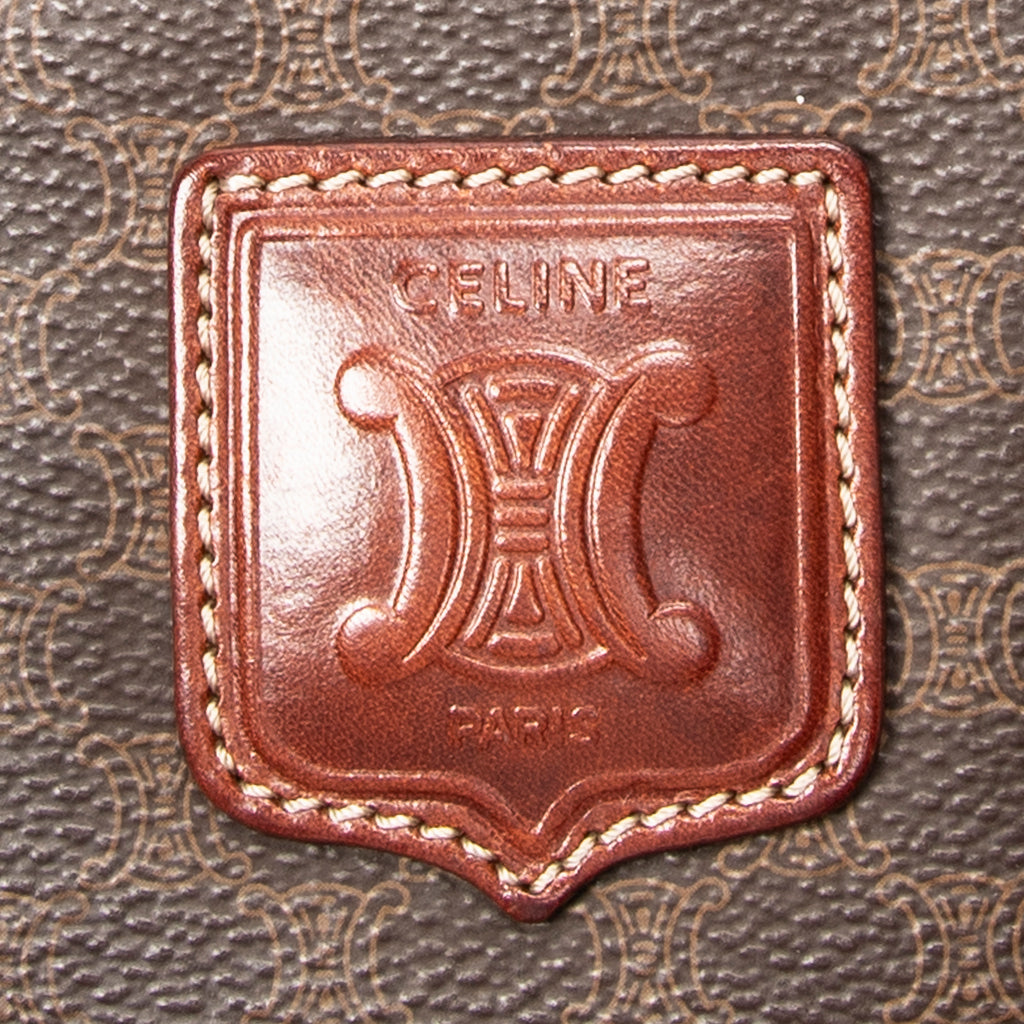 Handbag Vintage Mini Boston Brown Macadam Coated Canvas