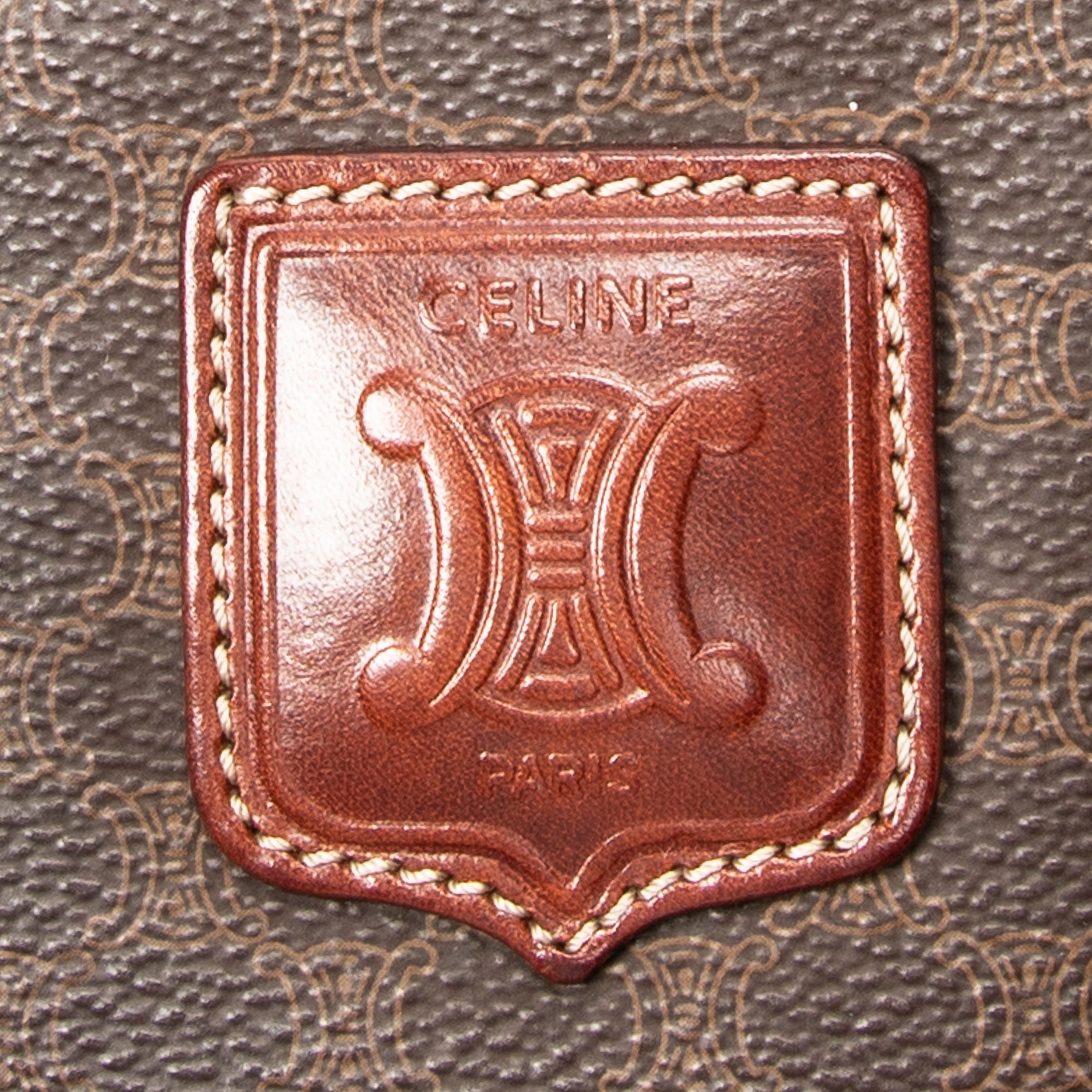 Handbag Vintage Mini Boston Brown Macadam Coated Canvas