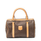 Handbag Vintage Small Boston Brown Macadam Coated Canvas