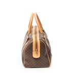 Handbag Vintage Small Boston Brown Macadam Coated Canvas