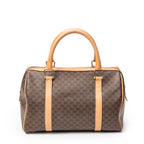 Handbag Vintage Small Boston Brown Macadam Coated Canvas