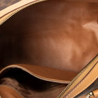 Handbag Vintage Small Boston Brown Macadam Coated Canvas