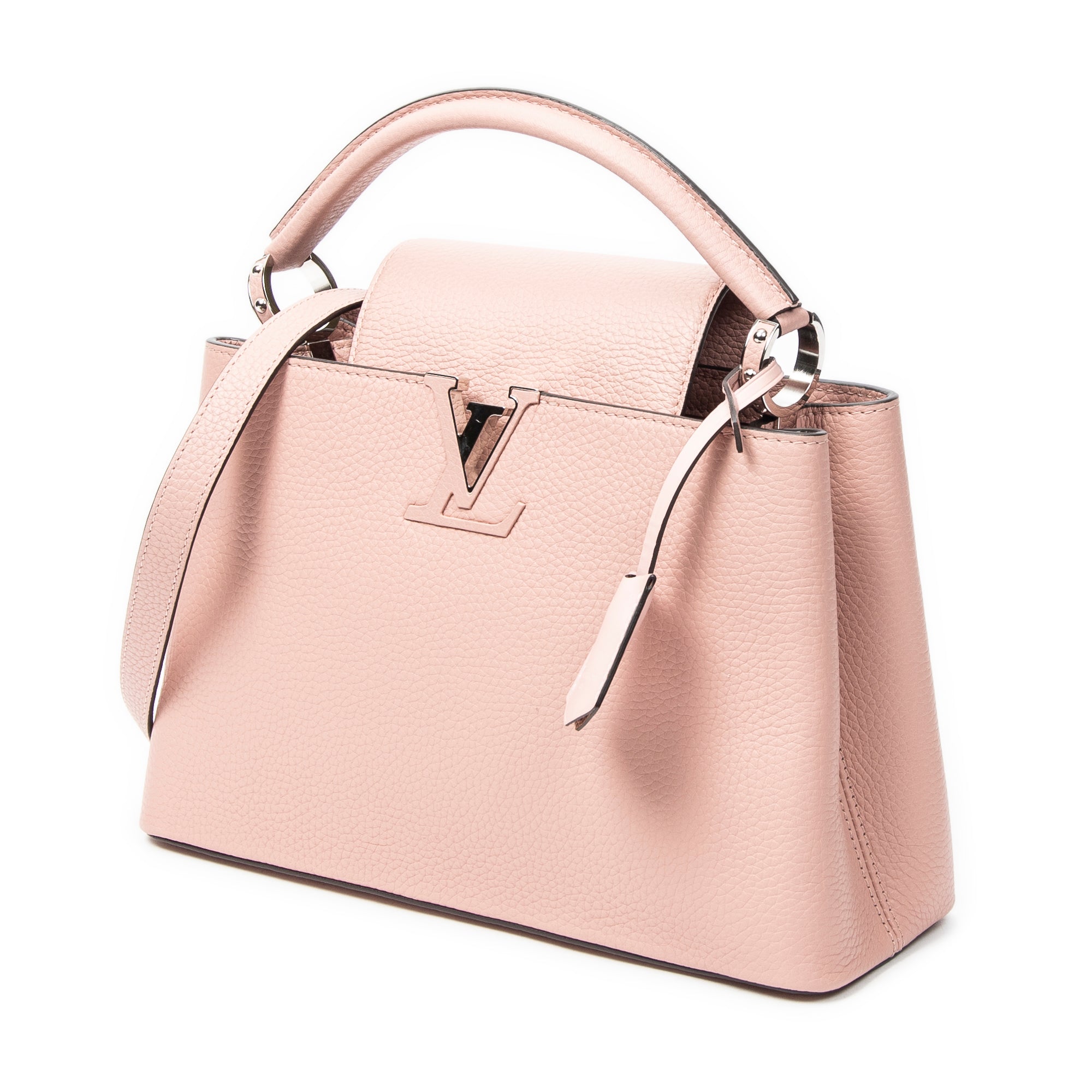 Shoulder Bag Capucines PM Rose Ballerine Taurillon Clemence Leather