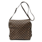 Bolso de hombro Naviglio Damier Ebene marrón