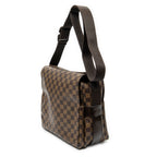 Bolso de hombro Naviglio Damier Ebene marrón