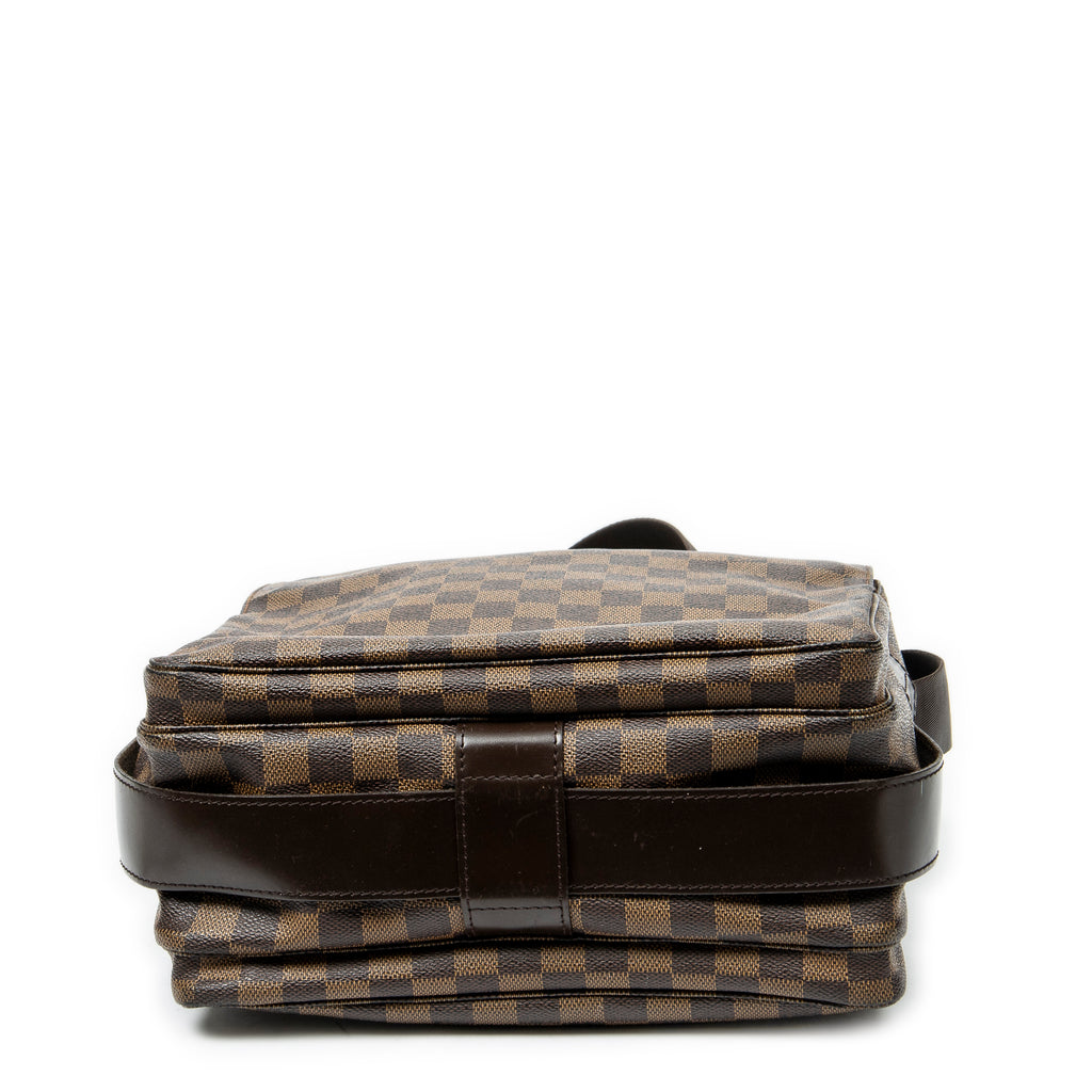 Bolso de hombro Naviglio Damier Ebene marrón