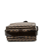 Bolso de hombro Naviglio Damier Ebene marrón