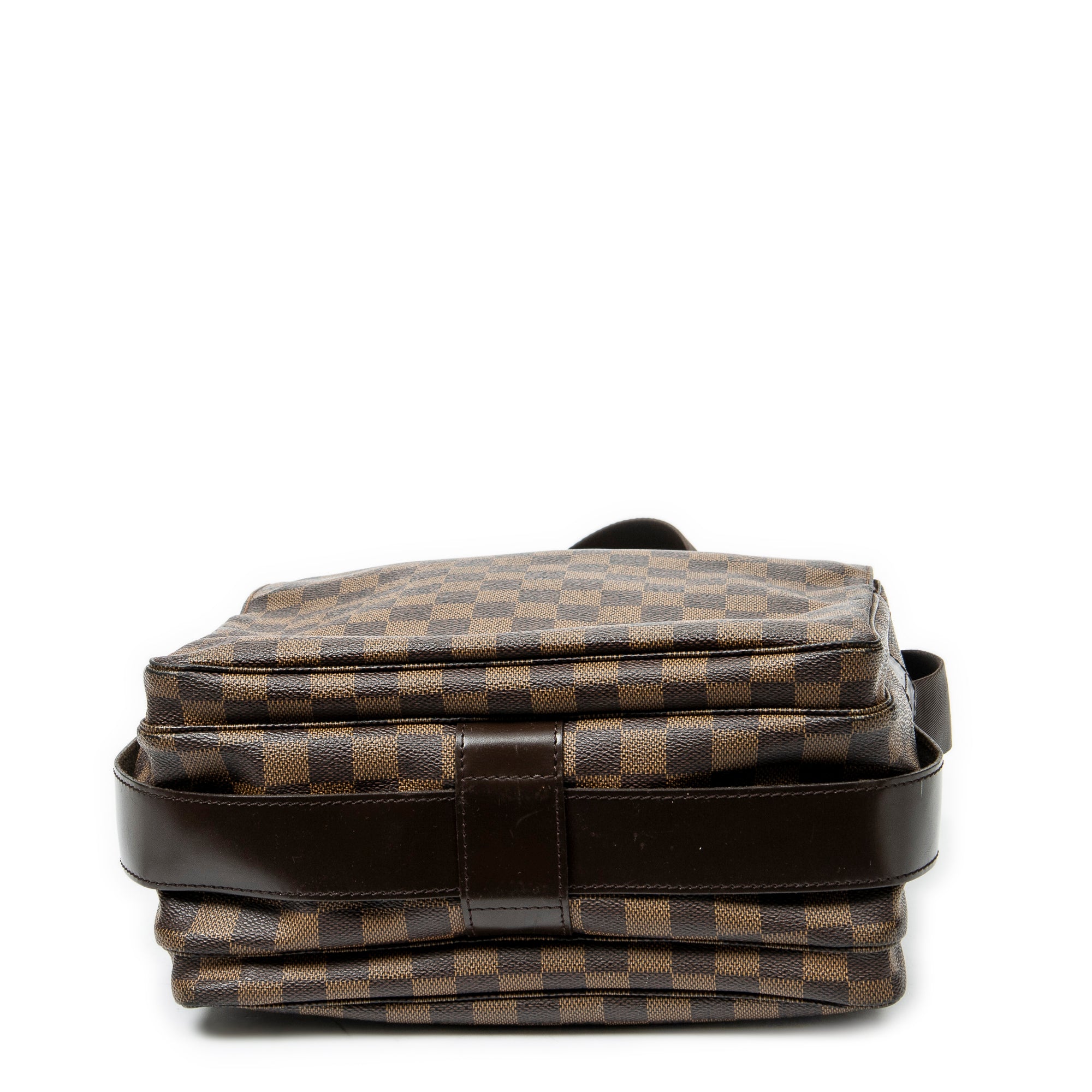 Bolso de hombro Naviglio Damier Ebene marrón