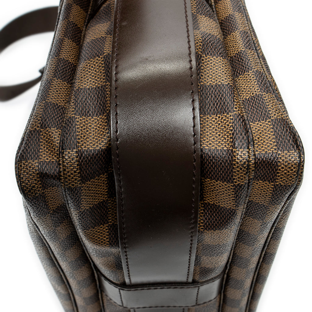 Bolso de hombro Naviglio Damier Ebene marrón