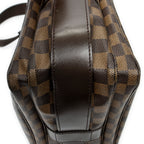 Bolso de hombro Naviglio Damier Ebene marrón