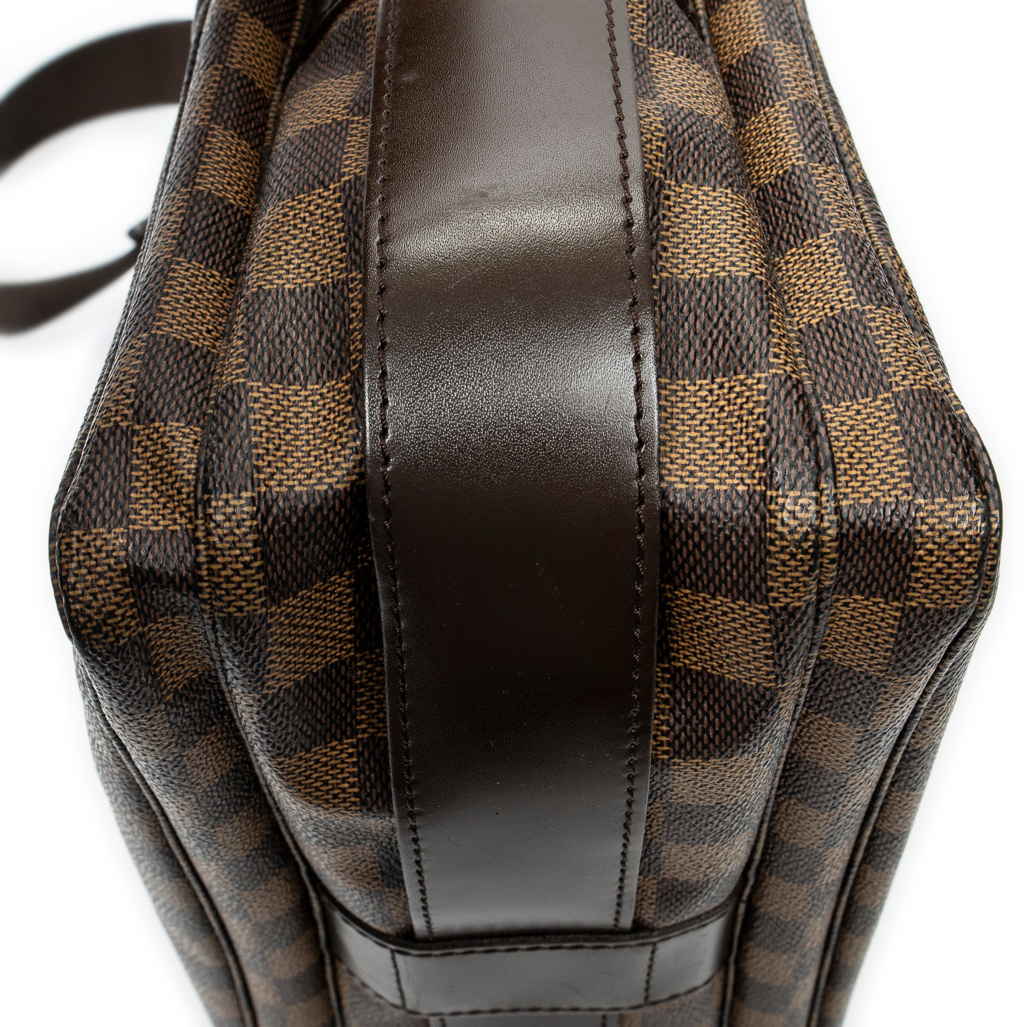 Bolso de hombro Naviglio Damier Ebene marrón