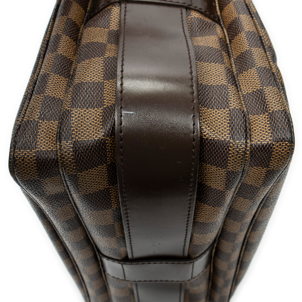 Bolso de hombro Naviglio Damier Ebene marrón