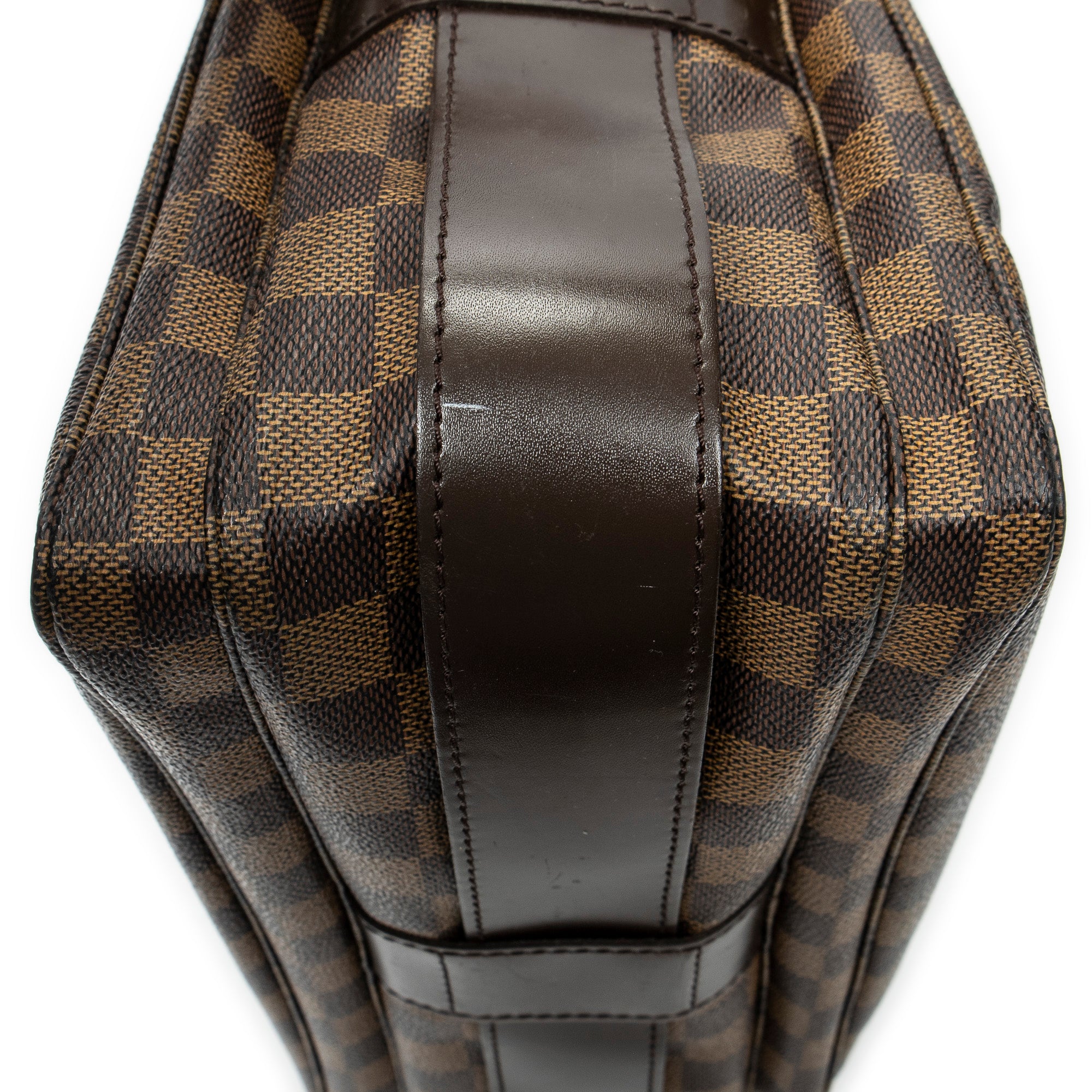 Bolso de hombro Naviglio Damier Ebene marrón
