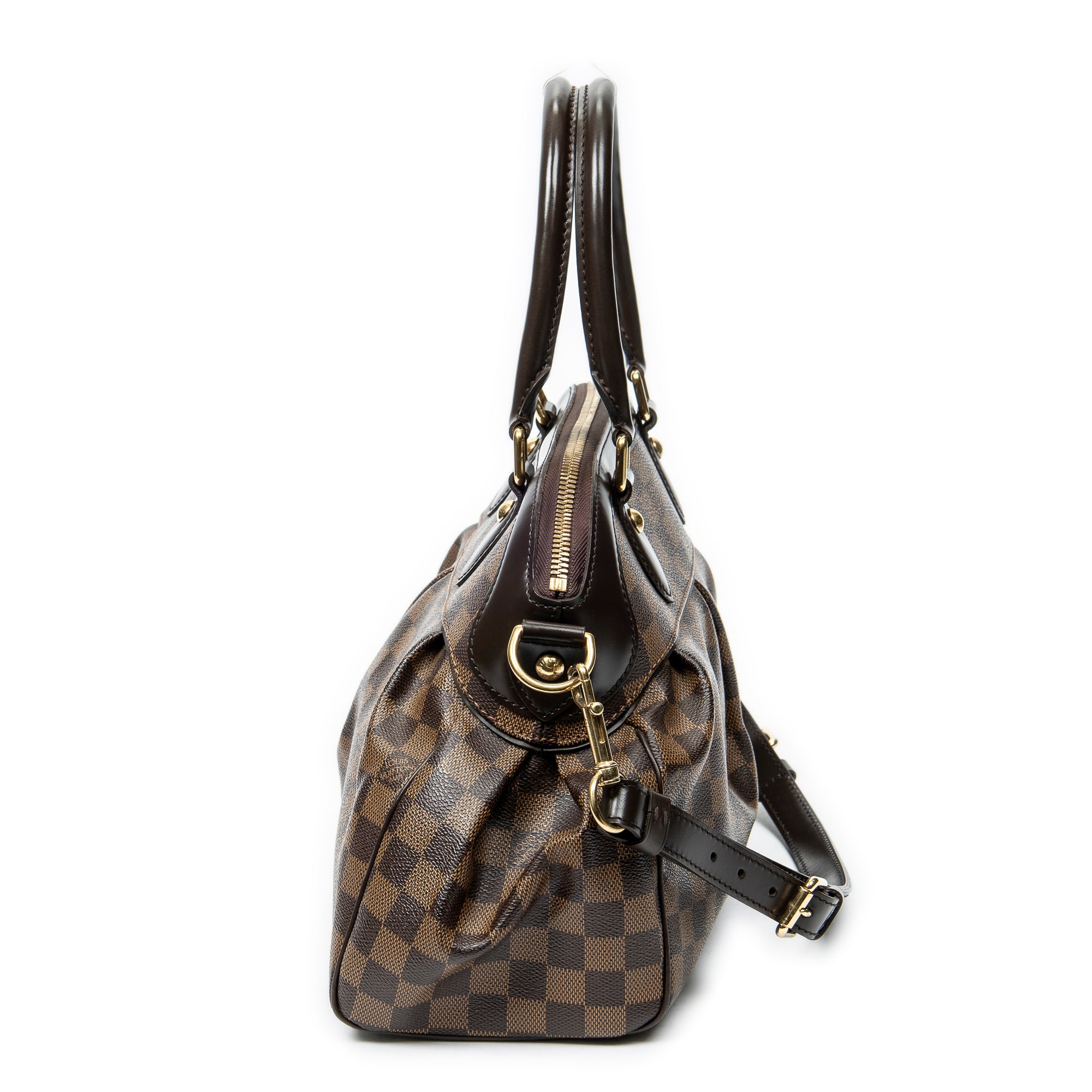 Sac Épaule Trevi PM Toile Damier Ébène
