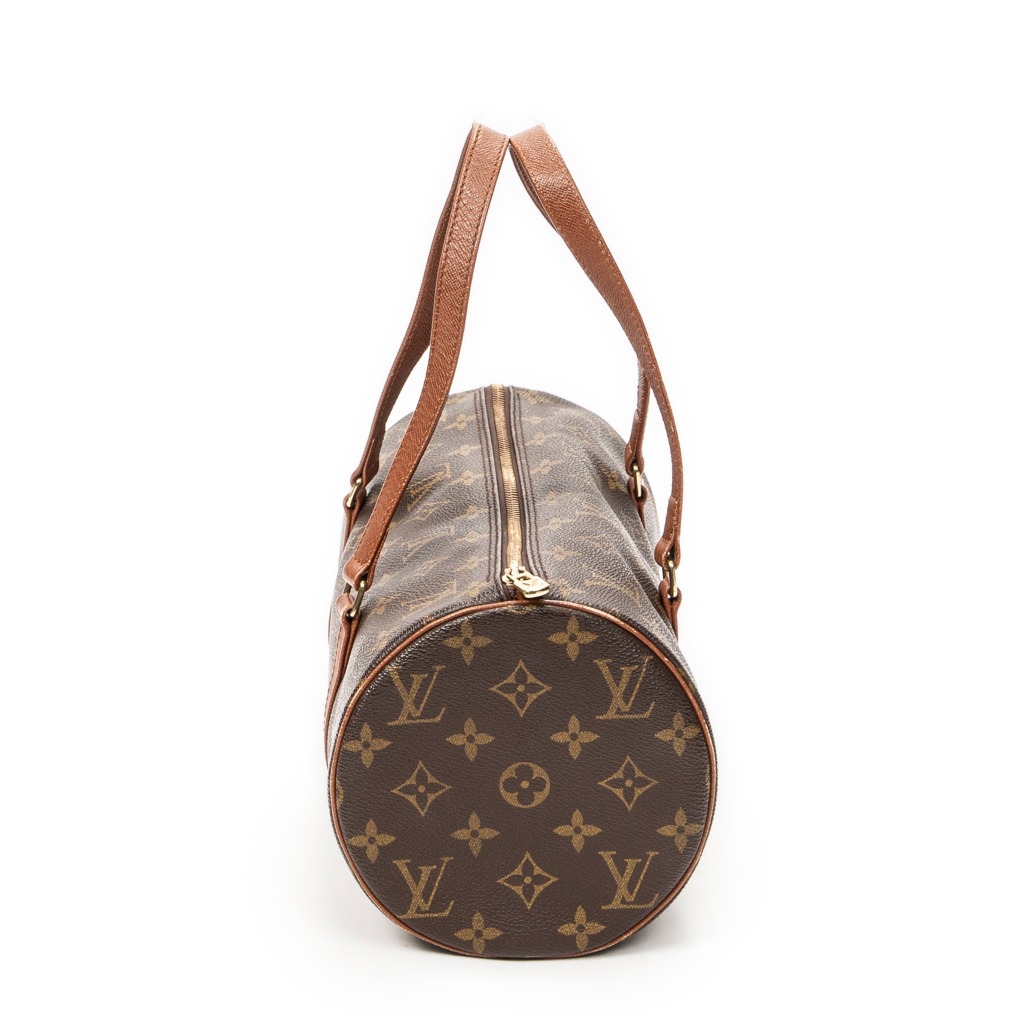 Handbag Papillon 30 Brown Monogram Canvas